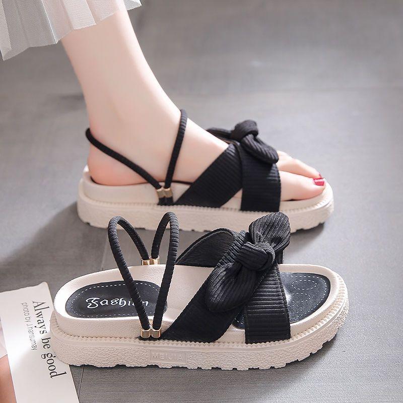 

Fairy wind two wear sandals female summer wear 2025 new ins trendy with skirt platform Roman beach slippers 35