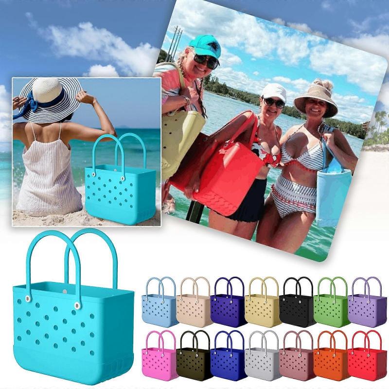 Rubber Beach Bag Waterproof Sandproof 2023 Summer Outdoor Tote Bag Portable Travel Storage Bags Sports Handbag