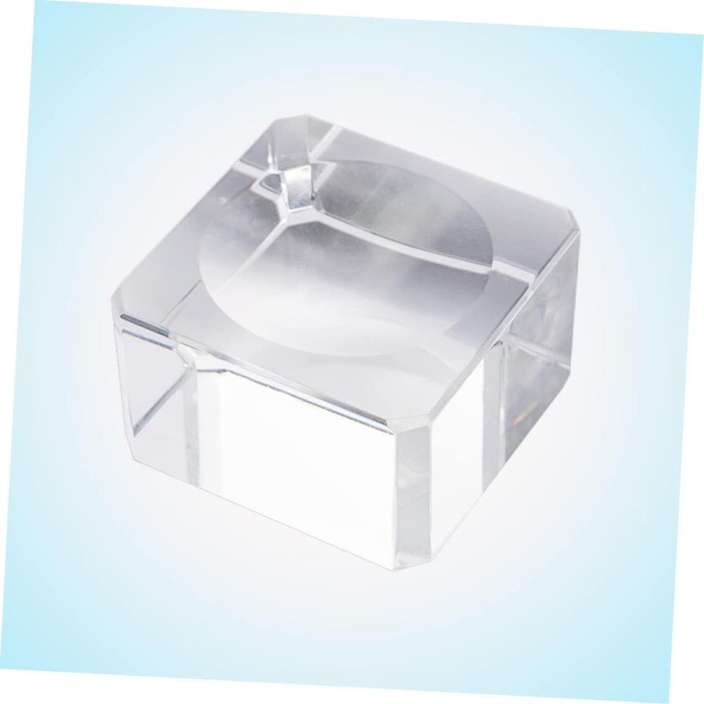 3pcs Clear Crystal Ball Stand with Concave Elegant Display Holder for Round Items for Home Office and Collectibles