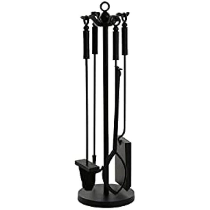 Fireplace Tools - DKD Home Decor - Black - Steel - 74 X 42 X 21 Cm - Contemporary