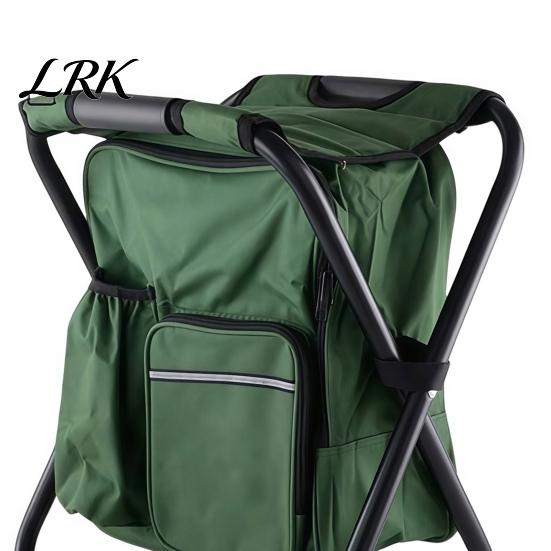 Portable Folding Stool with Cooler Backpack, Heavy Duty Collapsible Camping Seat Stool, Lightweight for Fishing, Hunting, Camping, Travel Insulated