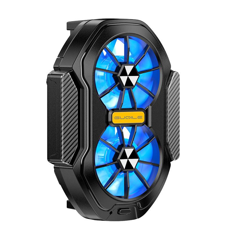 

Dual Fan Mobile Phone Cooler Plug-in/Rechargeable Portable Game Heat Sink Type-C Air Cooling for Android IOS PUBG Game Cooler