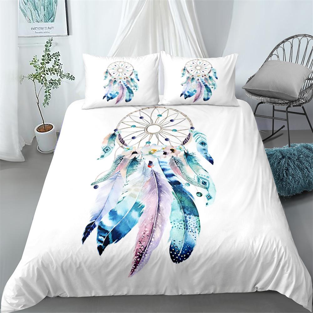 Indian Chief Crown Hand Draw Bedding Set Single Twin Double Queen King Cal King Size Bed Linen Set