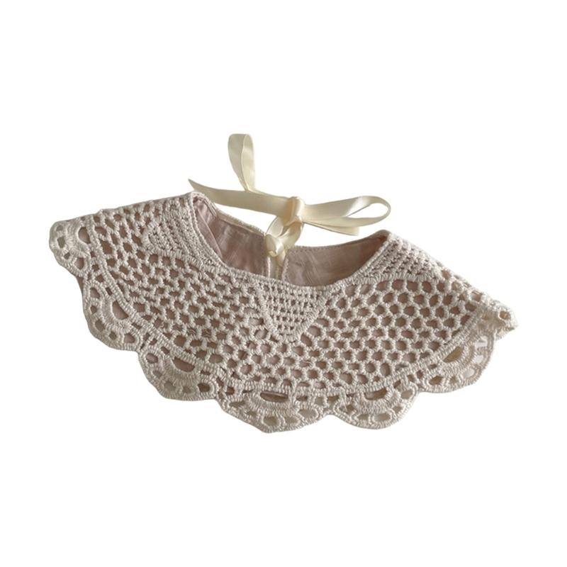 Baby Burping Cloth Fashionable False Collar Bib Detachable Hollowed Out Female Girls Scarf Infants Saliva Towel