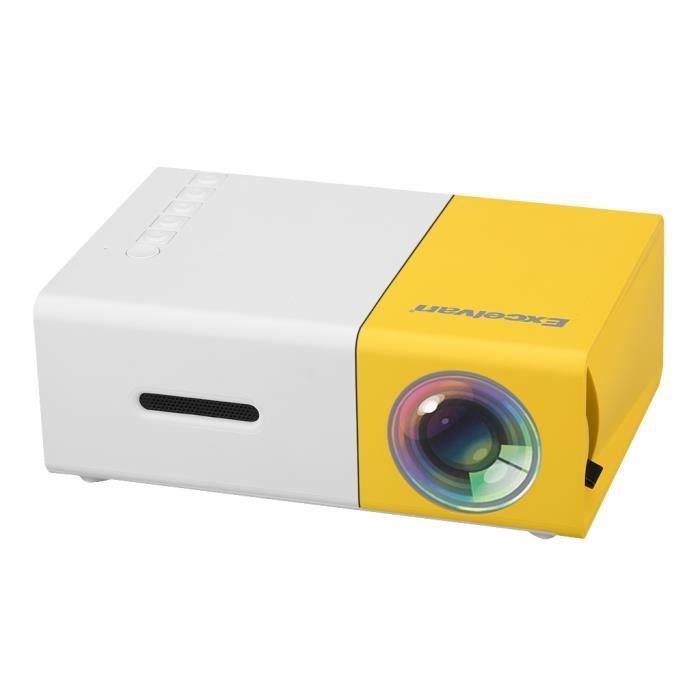 Projecteur LED Portable EXCELVAN YG300 - 320x240 - 50 Lumens - Cinéma/Multimédia - Jaune-blanc