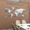 Fashion World Map Home Background Wall Stickers 3D Acrylic Three-dimensional Mirror Stickers Bedroom Office Wall Decor Stickers