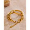 Eetit Distinctive Stainless Steel Metal Oval Chain Daily Bracelet Bangle Hypoallergenic Gold Color Wrist Charm Jewelry New