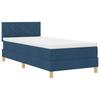 Box Spring Bed with Pillow and Headboard Blue 90 x 190 cm Fabric