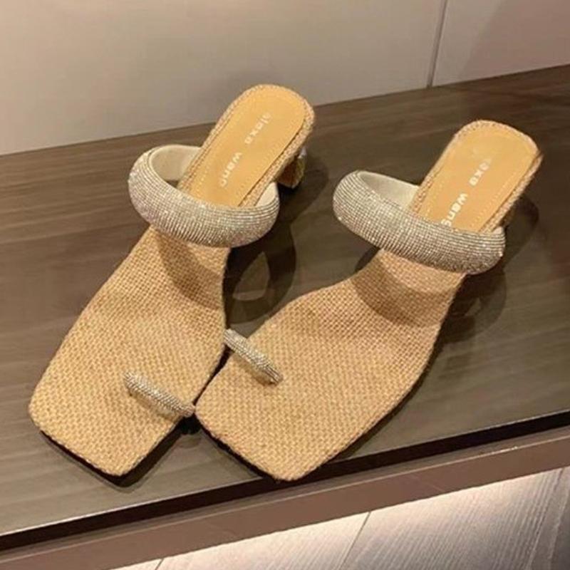 Fashion High Heels Women Slippers Summer Clip Toe Shoes Dress Fashion Pumps Elegant Woman Sandals 2025 Trend Brand Cozy Female Zapatos