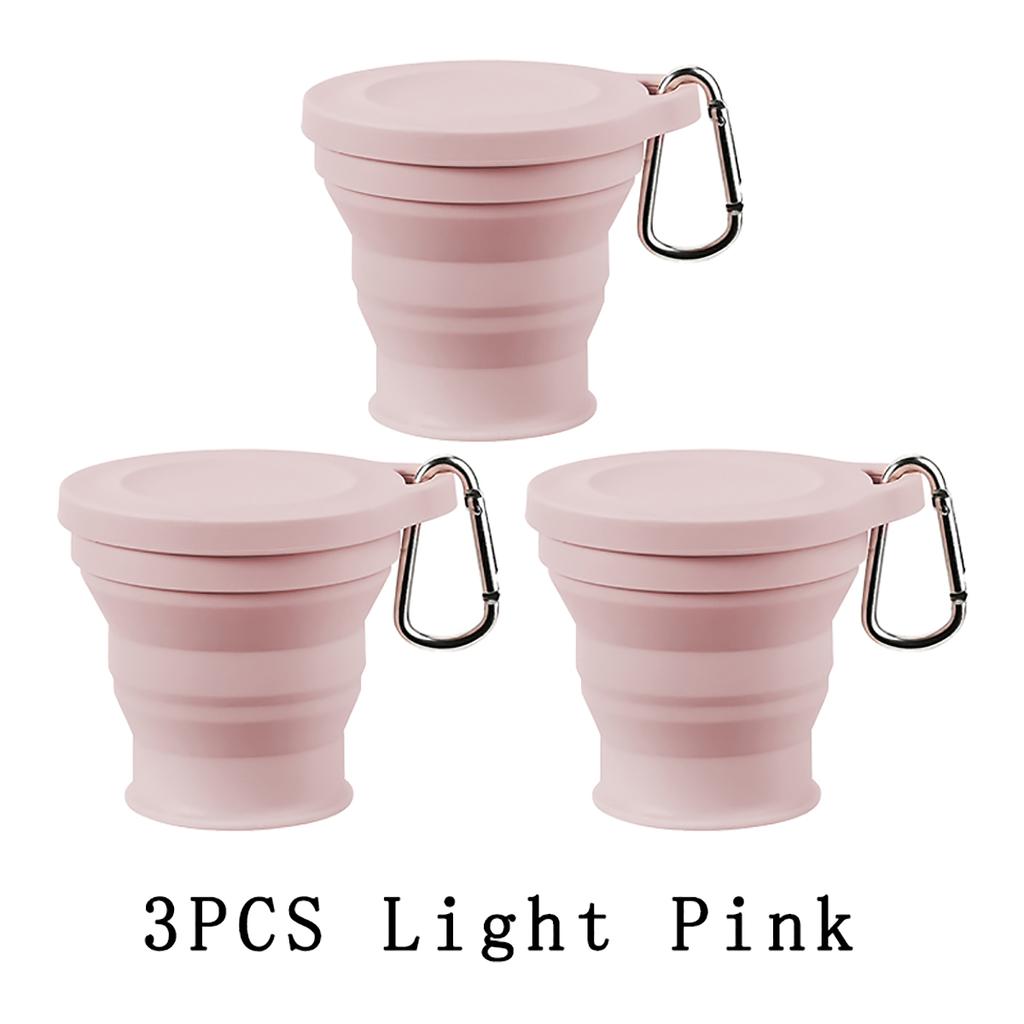 Lightweight to Carry Silicone Folding Cup Mountain Camping Outdoor Use Travel Retractable 180ml Mini Coffee Cup Drinking Cup With Cover Reusable