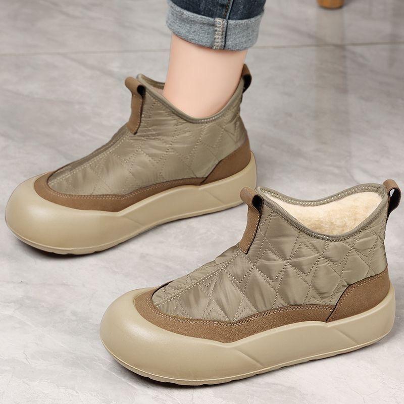 

Зимние теплые женские ботинки на массивной платформе, с защитой от скольжения и водостойкие, ботильоны до щиколотки, обувь, удобная подкладка из искусственного меха, короткие ботинки для ходьбы для женщин 41 хаки