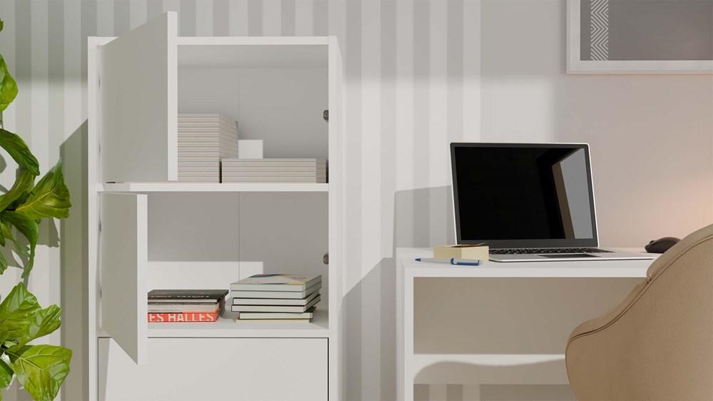 ALMA WHITE Kommode 4 Türen 4 Regale