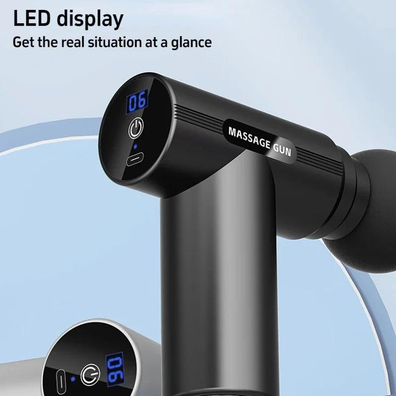 Mini Fascia Gun Deep Tissue Muscle Relief Portable Massage Gun Electric Percussion Pistol Massager Body Back Shoulder Muscle Relaxation Fitness Tool