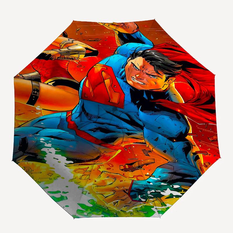 

1pc The heroic Superman Automatic Folding Umbrella - Compact 8-Rib Design, Durable Plastic & Iron1458L