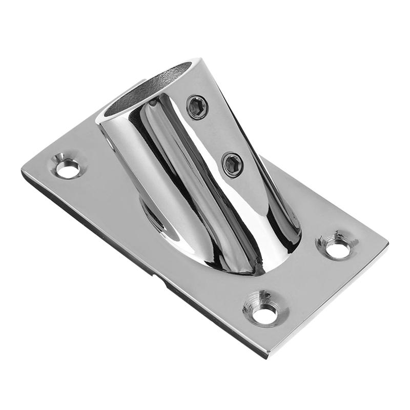 22/25mm Tube Pipe Base 45° Marine 316 Stainless Steel Rectangular Base Handrail Fittings Accessories Boat Hardware
