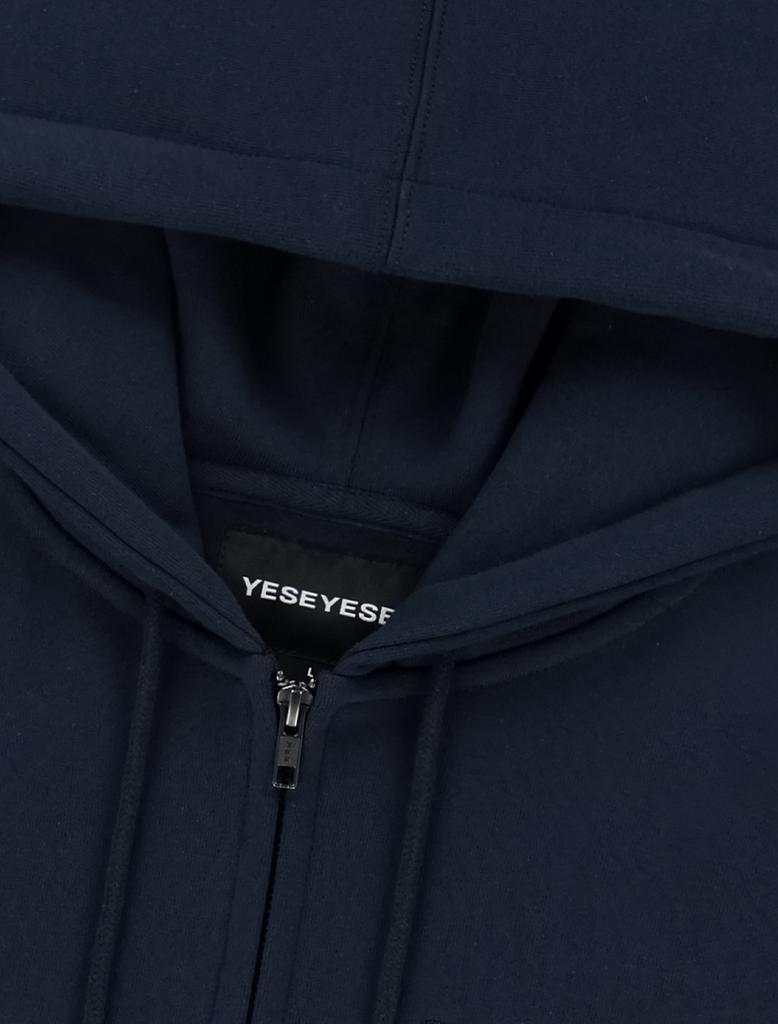 Yeseyesee Y.E.S Snail Logo Zip-Up Hoodie Navy