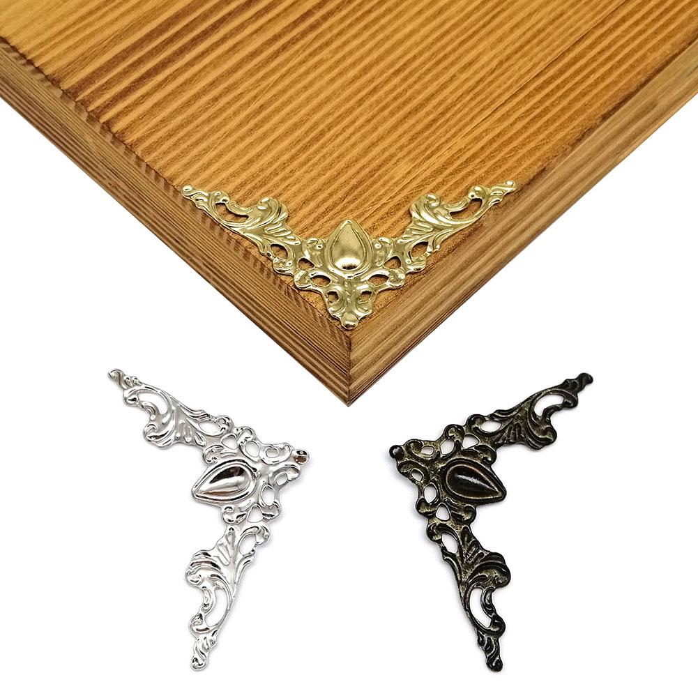 24PCS Edge Protectors Vintage Retro Decorative Edge Frame Corners Protector Decorative Corner Covers For Books Jewelry Chest