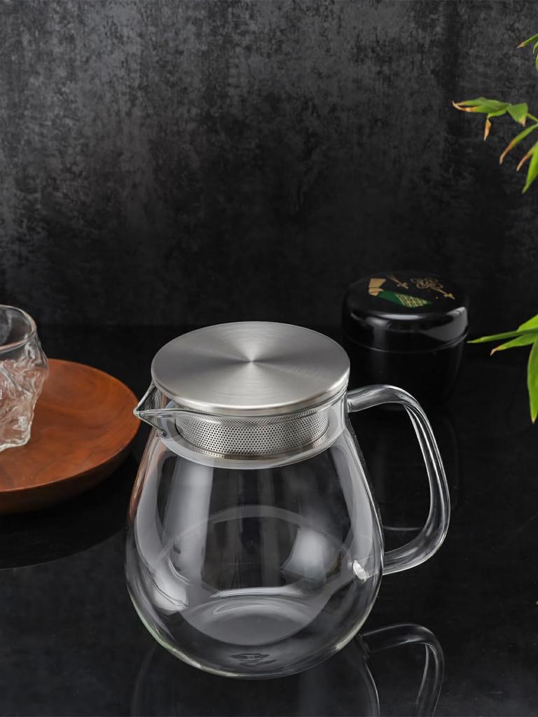 IwaiLoft Leaf Pot Pure, Heat-Resistant Glass Teapot/Coffee Server, Microwave and Dishwasher Safe (700ml)