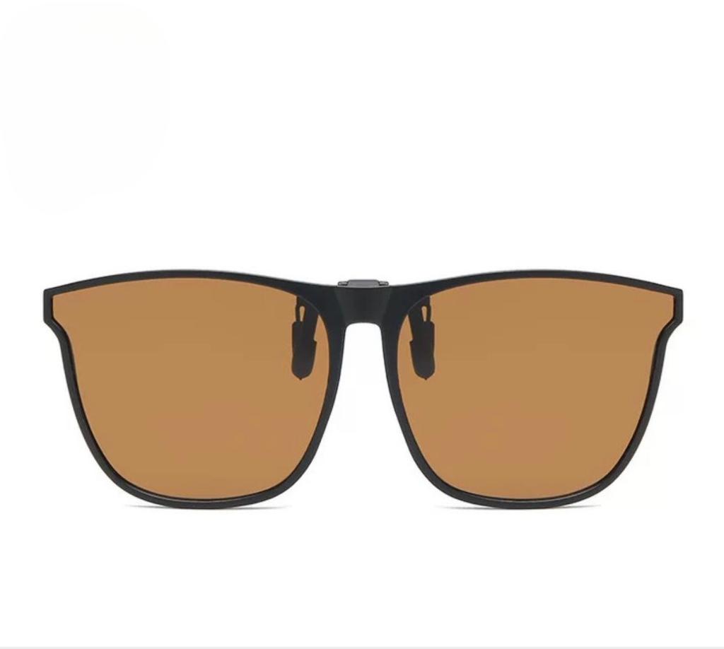 Clip On Sunglasses Men Vintage Square Glasses Anti Glare Night Vision for Car Driving