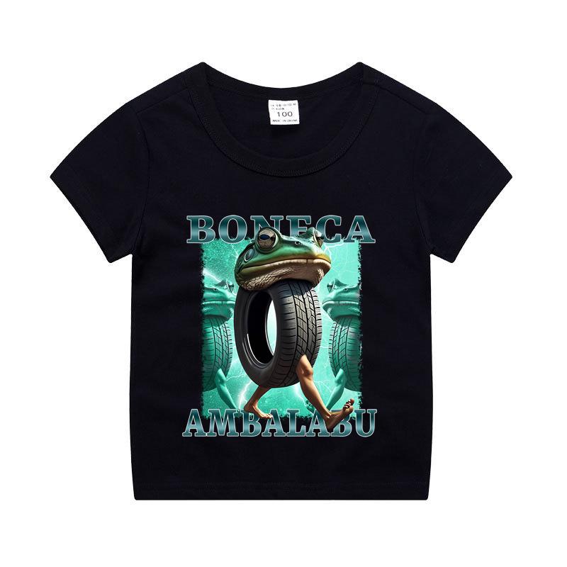 Italian Brainrot Boy Girl Cotton T-shirt Tung Tung Tung Sahur Kids Summer Clothing Funny Meme Children Short Sleeve Tops Unisex