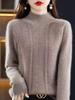 Damen Kaschmir Pullover 24 Herbst Neu Rollkragen Basisschicht Grobstrick Oberteil Unterwäsche Locker Einfarbig