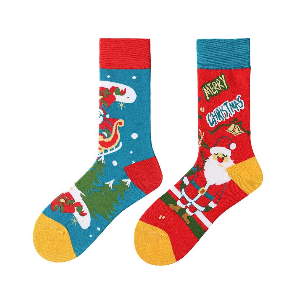 Original Asymmetrische Cartoon Hip Hop Baumwollsocken für Paare - Wadenhoch Mandarinenente Stil für Damen und Herren