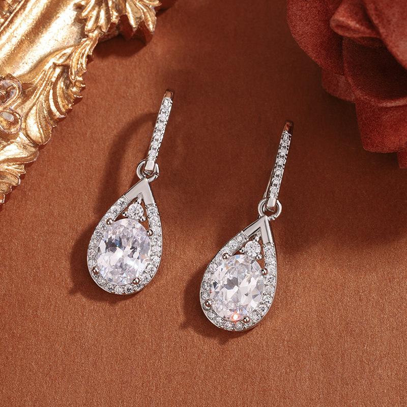 Moissanite Long Fringed Earrings Women'S Moissanite Water Drop Ear Buckles Premium Earrings