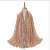 High Quality Pearls Chiffon Scarf Muslim Women Sequins Hijab Headwrap Arab Plain Turban Shawls Hair Accessories 175*70cm