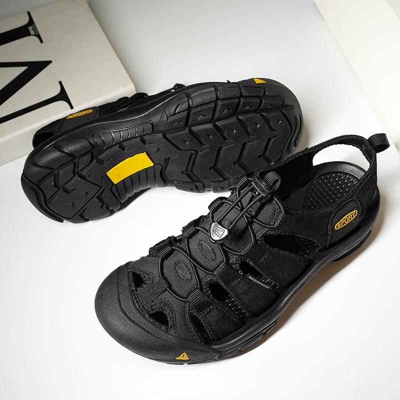 Mode Rutschfest Zehenschutz Herren Sandalen Outdoor Trekking Sommer Wanderschuhe Geschlossene Zehe Herren Hausschuhe Bequeme Strandschuhe