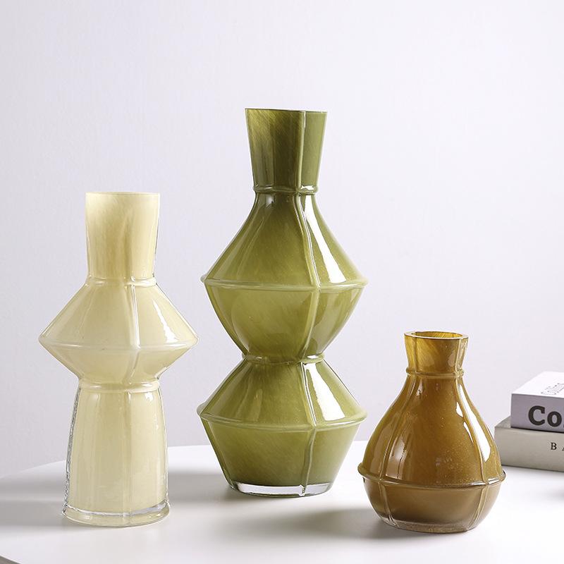 Glass Vase Colorful Geometric Creative Glass Bottles Hydroponics Terrarium Glass Vase Home Decoration Accessories