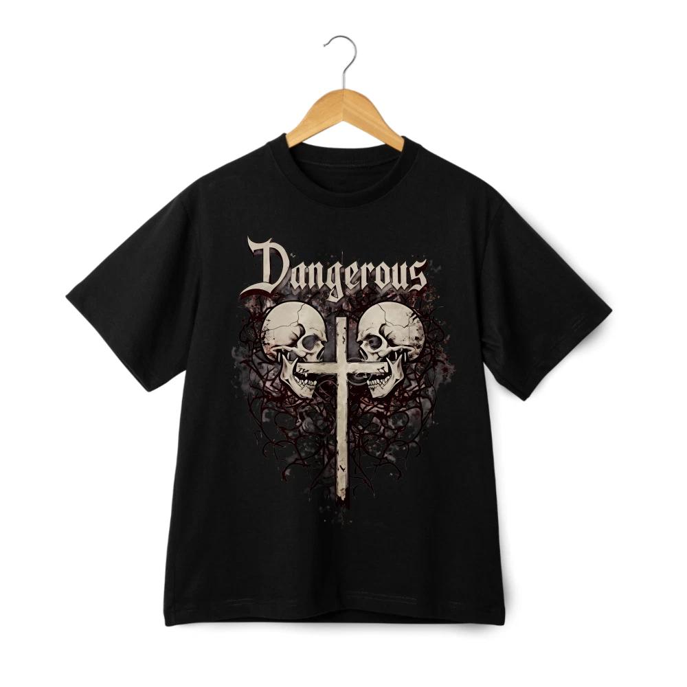 Skull & Cross Bones T-Shirt | Dangerous Statement Tee | Men & Women s Casual 4XL