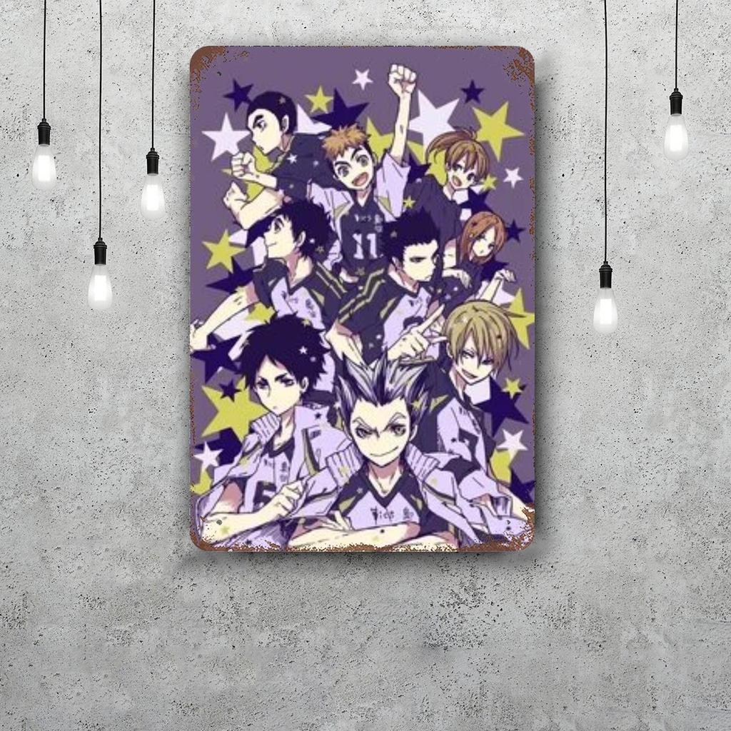 Haikyu Hinata Animation Vintage Metal Tin Signs Posters Decor Retro Metal Plaque Wall Art Decor for Garage Bar