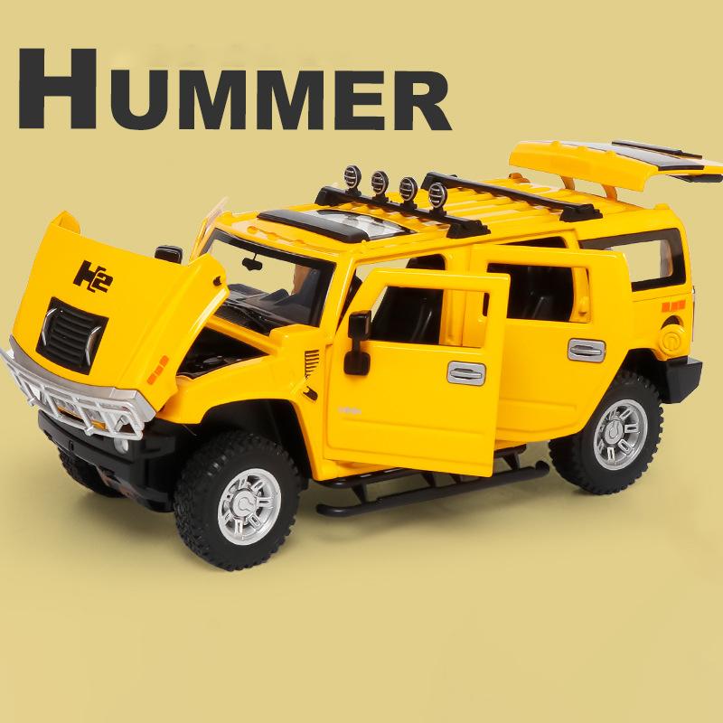 1/24 Hummer H2 Legierungsauto Modell Diecasts Metallspielzeug Fahrzeuge Hohe Simulation Sound Licht Sammlung Kinder Exquisite Geburtstagsgeschenke