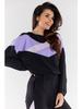 Casual fabric sweatshirt, black and purple M