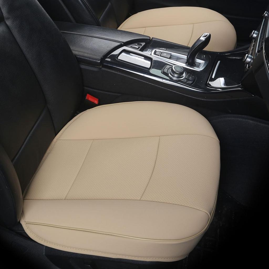 Luxury PU Leather Car Seat Cover Protector Front, Bottom Single Seat Cover-Compatible with 90% Vehicles (Width 20.8 ×deep 21×Thick 0.2 Inch)