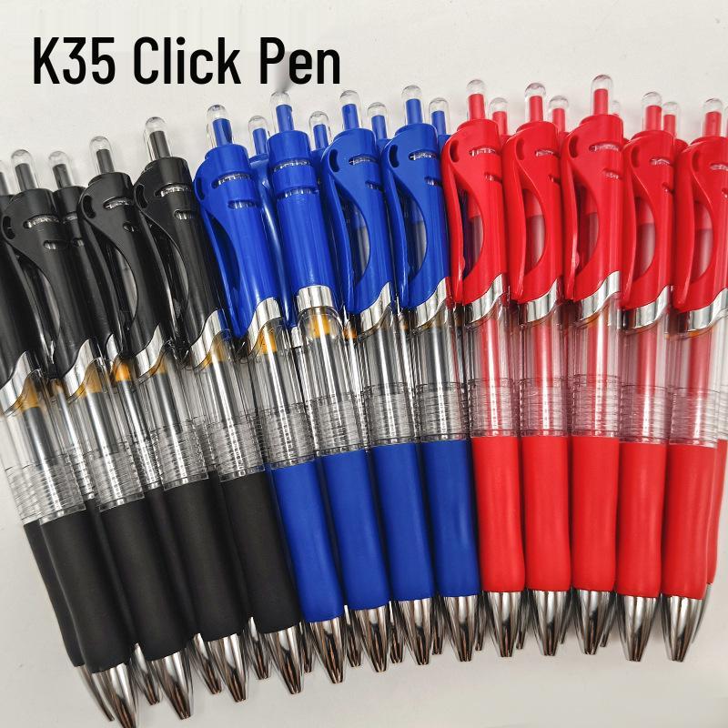 K35 Click Neutral Pen: Large Capacity Black, Red, Blue Bullet Tip Signature Pen - Ideal for Doctors and Students.