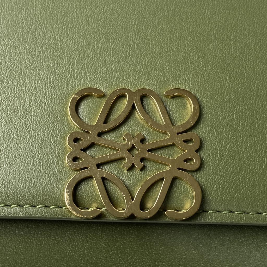 Used LOEWEShoulder Bag Green System Leather Women