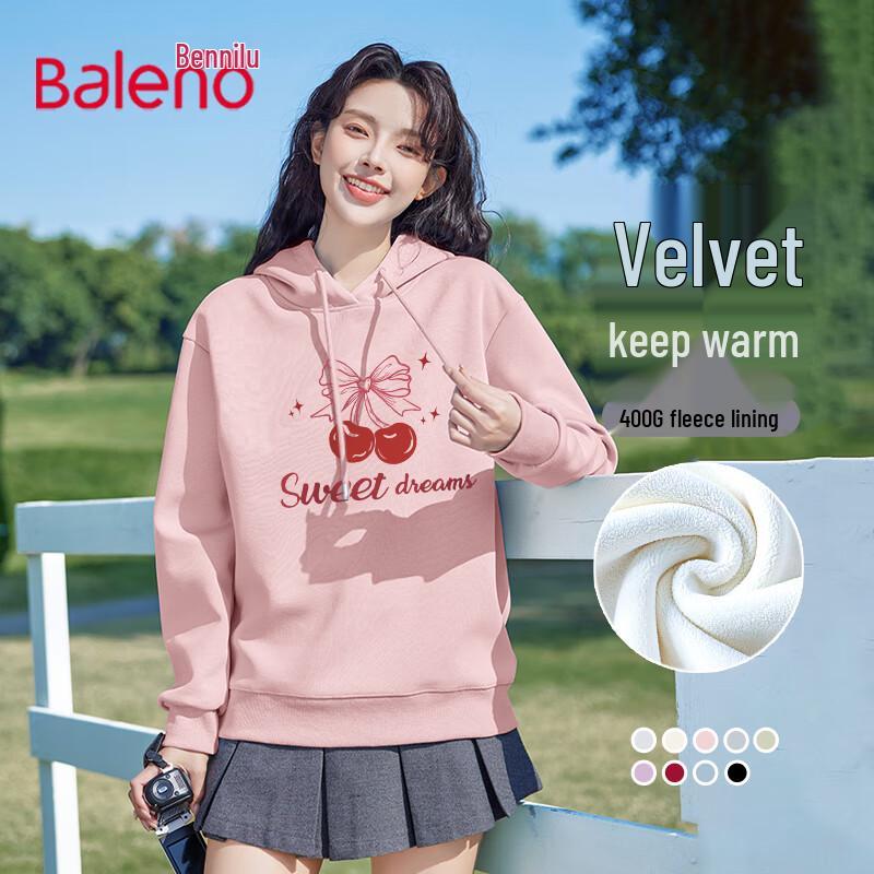Baleno Women's Thermal Fleece Lined Hooded Sweatshirt
