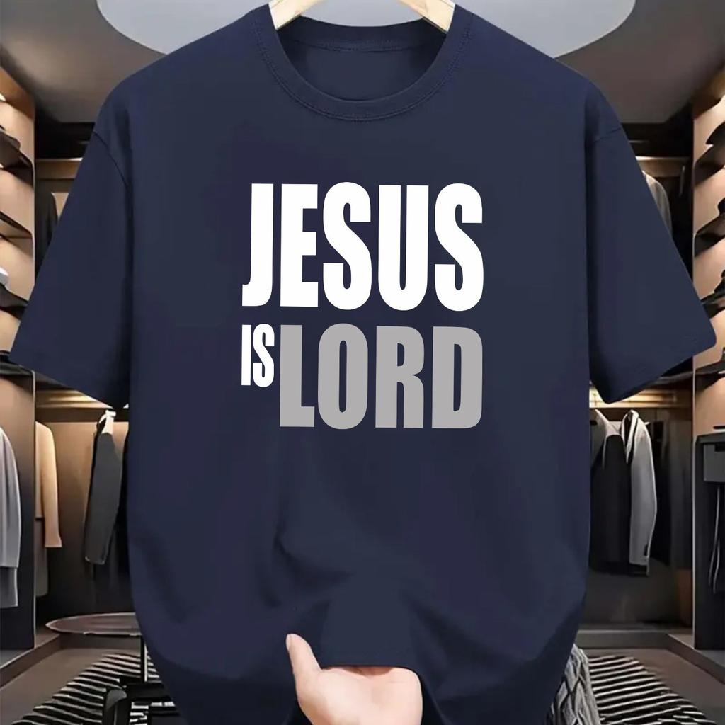 JESUS IS LORD Christian Quote Print TShirt Unisex WoUnisex Casual Cotton Tee Summer Short Sleeve Graphic T Shirts Unisex Tops