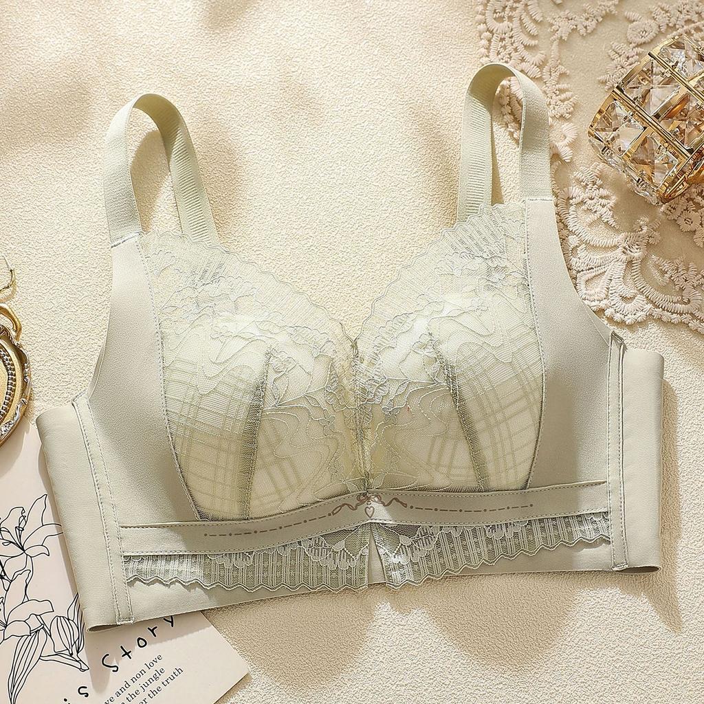 New Lace Lift Upper Support Without Steel Ring, Breast Adjustment Bra Cover Gathers Thin Cup