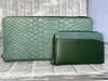 GUODI Genuine Python Leather Matte Finish Long Wallet with Zip-Around Design and Card Case, TK-AB20LW3 (Cyprus Green), Unisex Snakeskin WalletPurse