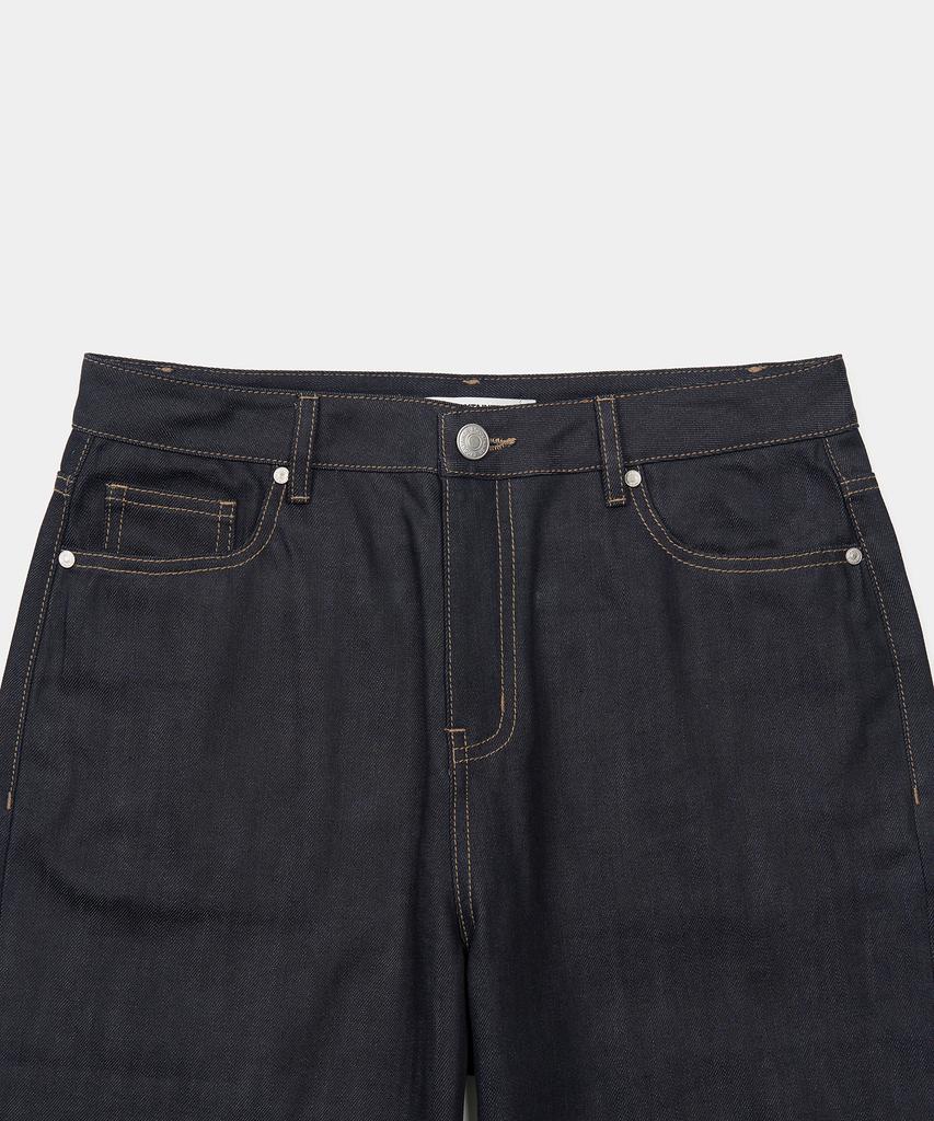 EXCONTAINER Semi-Wide Raw Denim Pants (Raw Indigo)