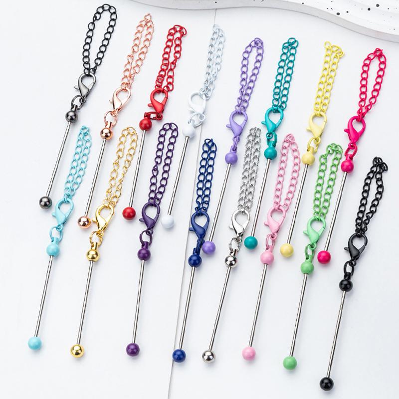 WTEMPO Kit de Barras de Chaveiro para Enfeitar Barras de Chaveiro em Branco para Contas Kit para Fazer Chaveiros com Contas DIY para Artesanato Pingentes Charms Materiais para Fazer