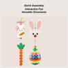 DIY Button Rabbit Handmade Crafts Kit Easter Bunny Carrot Egg Pendant Making Set For Beginners DIY Button Decoration Accessories
