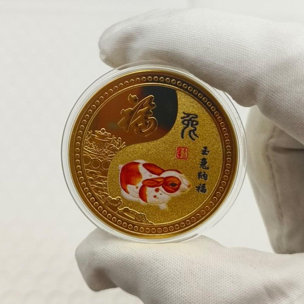 Tolv stjärntecken, Färgglada minnesmedaljer, Guld- och silverpläterade, Tolv stjärnteckensmynt, Metallhantverk, Små presenter