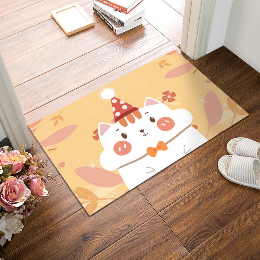 Cute Cartoon Lion Animal Welcome Rug Doormat Print Floor Mat Living Room Bedroom Hallway Entry Foot Mat Fun Decor Kid Room