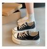 Platform canvas shoes women's spring new small casual sports board shoes versatile muffin white shoes