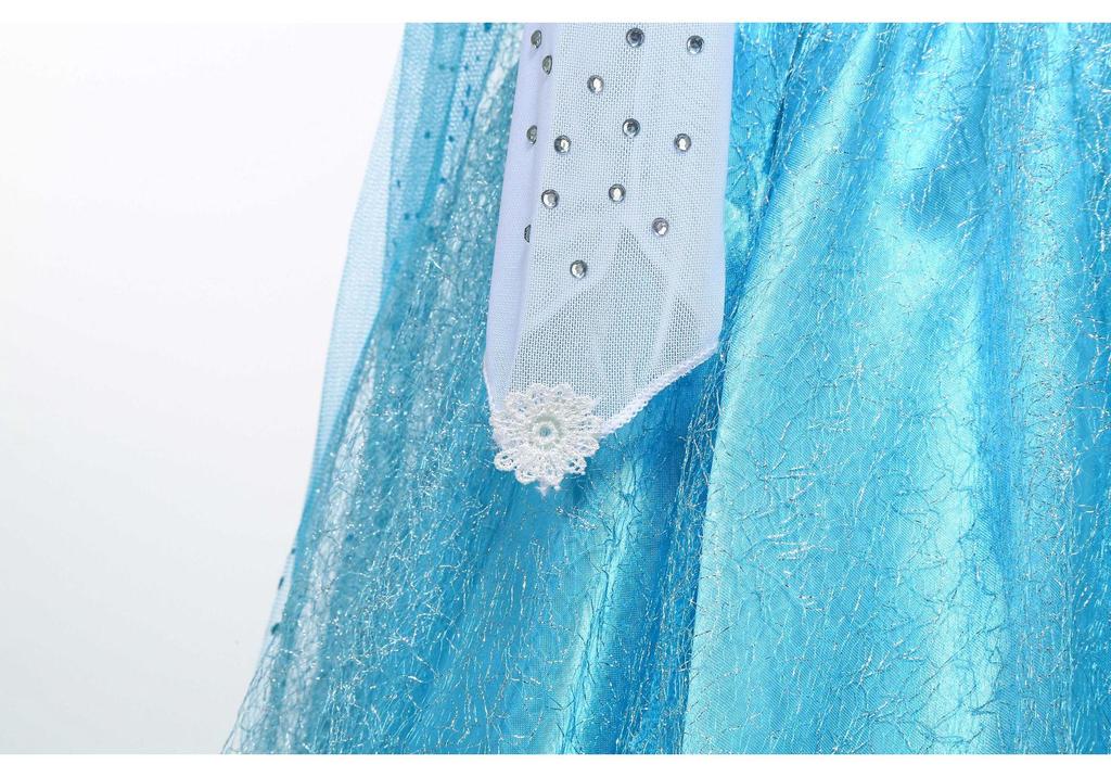Frozen Princess Long Sleeve Costume Gown for Kids - Elsa & Anna Inspired with Cape