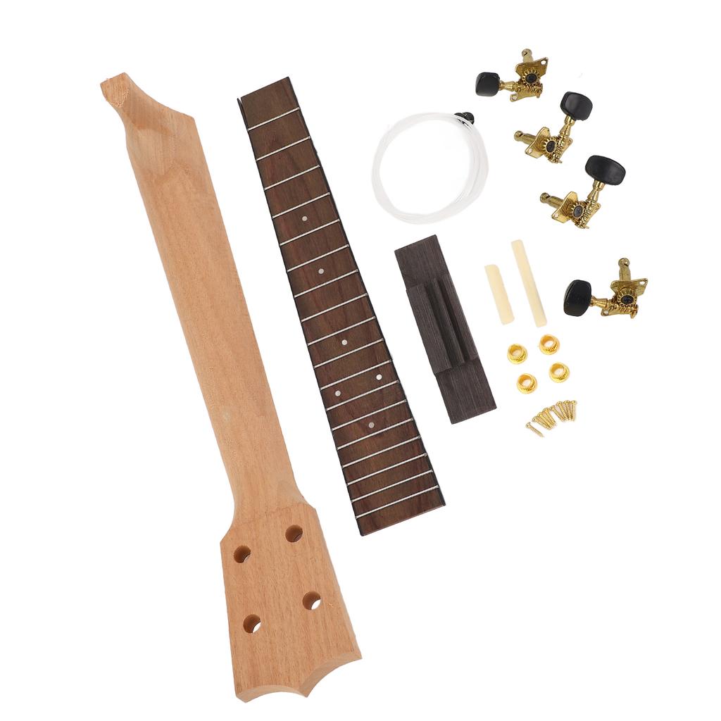 Ukulele Hals Set Ukulele Hals Palisander Griffbrett Saitenwirbel und Steg Set für Handarbeit