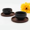 Round Square Cup Coaster Black Walnut Wood Insulation Dining Table Mug